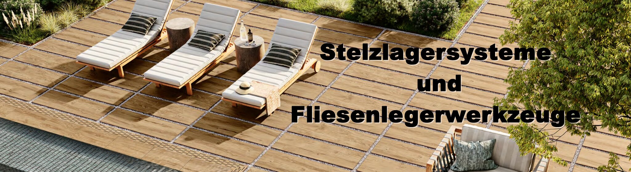Stelzlagersysteme und Fliesenlegerwerkzeug