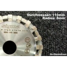 Sigma Diamantfr&auml;sscheibe 115 mm f&uuml;r Rundungen mit Radius 8mm 72L