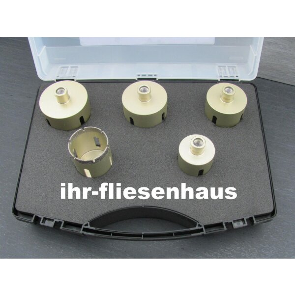 Diewe Diamant Bohrkronen Set 6-tlg. 55mm, 60mm, 68mm, 75mm, 82mm.