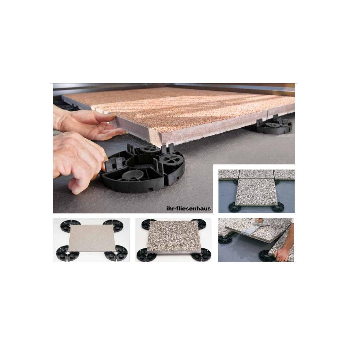 HORI Terrassenplatten Abstandshalter 48 Stück - Für 3mm Fugen, 10mm Höhe, Transparent