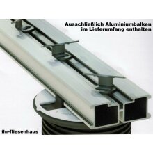Aluminium-Balken 2m f&uuml;r Stelzlager 60/25mm