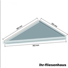Edelstahl Ablage Duschablage 305/205 Dreieck Eckablage auch zum nachtr&auml;glichen Einbau / Einfliesen