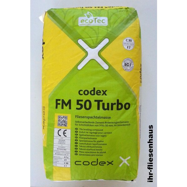 1 Palette codex FM 50 TURBO Spachtelmasse Bodenausgleichsmasse 42 x 25kg