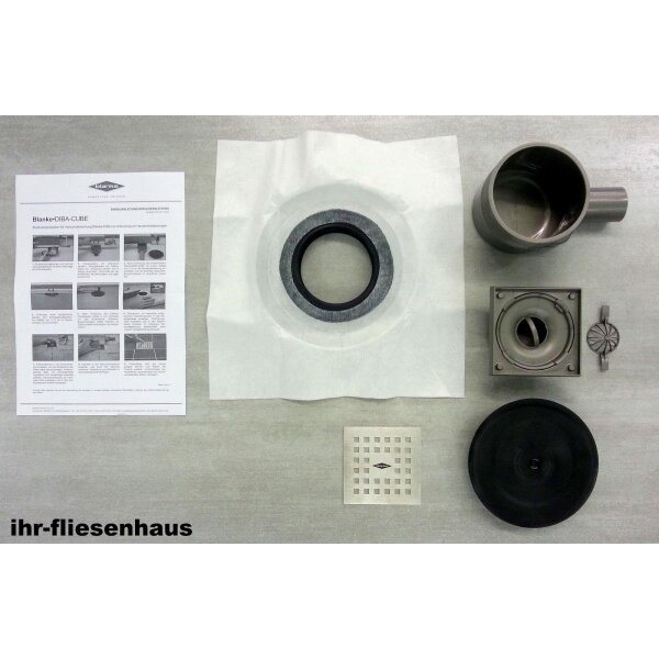 Blanke DIBA-CUBE Bodenablauf waagrecht f&uuml;r Verbundabdichtung