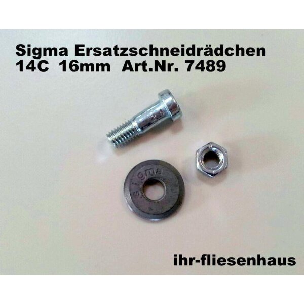 Sigma Ersatz-Schneidr&auml;dchen HM f&uuml;r Fliesenschneider 16mm mit Achse 5,5mm