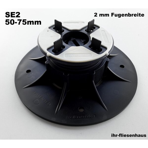 Stelzlager Plattenlager SE2 50-75mm mit 2mm Fuge selbstnivellierend + h&ouml;henverstellbar Eternoivica
