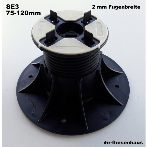 Stelzlager SE selbstnivellierend + h&ouml;henverstellbar alle H&ouml;hen/Fugenbreiten Eterno Ivica 75-120mm H&ouml;he 2mm Fuge