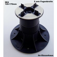 Stelzlager Plattenlager SE4 120-170mm mit 2mm Fuge...