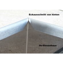 Terrassenabschluss Edelstahl geb&uuml;rstet L&auml;nge 200 cm H&ouml;he 6,8,10 und 12 cm Balkon Pool