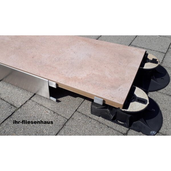 Terrassenabschluss Edelstahl geb&uuml;rstet L&auml;nge 200 cm H&ouml;he 6,8,10 und 12 cm Balkon Pool 6cm