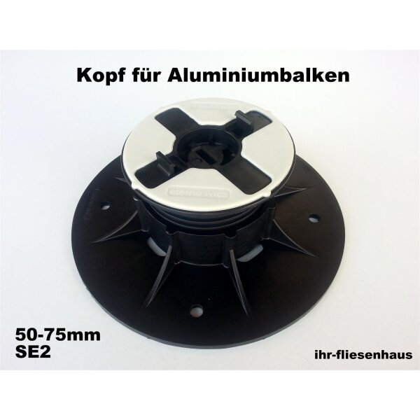 Stelzlager Plattenlager SE2 50-75mm f&uuml;r Alubalken selbstnivellierend + h&ouml;henverstellbar von Eternoivica