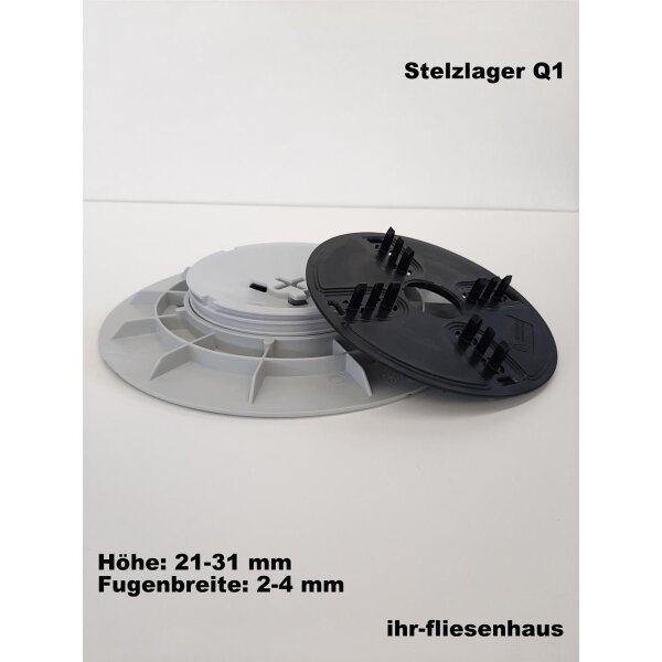 Stelzlager Q1 h&ouml;henverstellbar von 21-31mm Serie Queen mit 2,3,4mm Fugenbreite