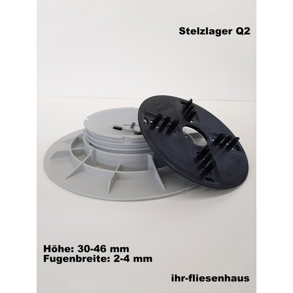 Stelzlager Q2  h&ouml;henverstellbar von 30-46mm Serie Queen mit 2,3,4mm Fugenbreite