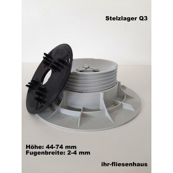 Stelzlager Q3 h&ouml;henverstellbar alle H&ouml;hen 44-74mm