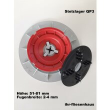 Stelzlager QP3  selbstnivelliered + h&ouml;henverstellbar 51-81mm