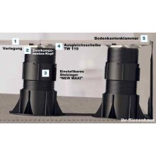 Stelzlager Plattenlager 40-70mm  h&ouml;henverstellbar NM2 mit 4mm Fuge von Eternoivica