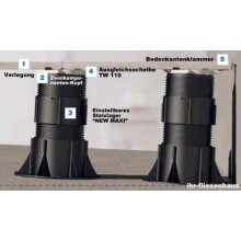 Stelzlager Plattenlager 40-70mm  h&ouml;henverstellbar NM2 mit 4mm Fuge von Eternoivica