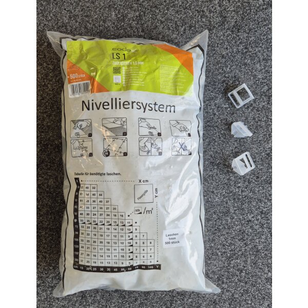 Codex Fliesen Nivelliersystem LS 1 Zuglaschen 1.0 mm (500 St/VE)