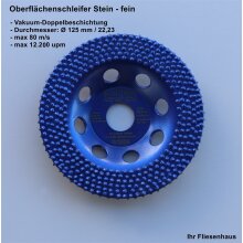 Oberfl&auml;chenschleifer Fr&auml;ser f&uuml;r Epoxi oder Farbreste auf Stein 125 mm