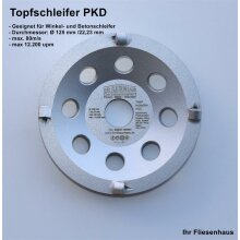 Oberfl&auml;chen Topfschleifer Fr&auml;sser f&uuml;r Epoxi 4x PKD 125 mm