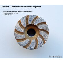 Diamant Topfschleifer Turbo 50 mm f&uuml;r Fliesenkleber Putz Estrich Beton