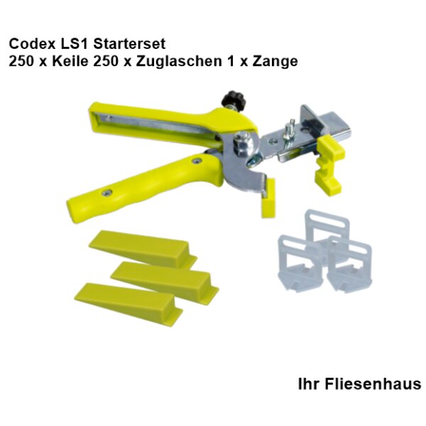 Codex NivelliersystemStarterset: 250 x Keile 250 x Zuglaschen 1 x Zange