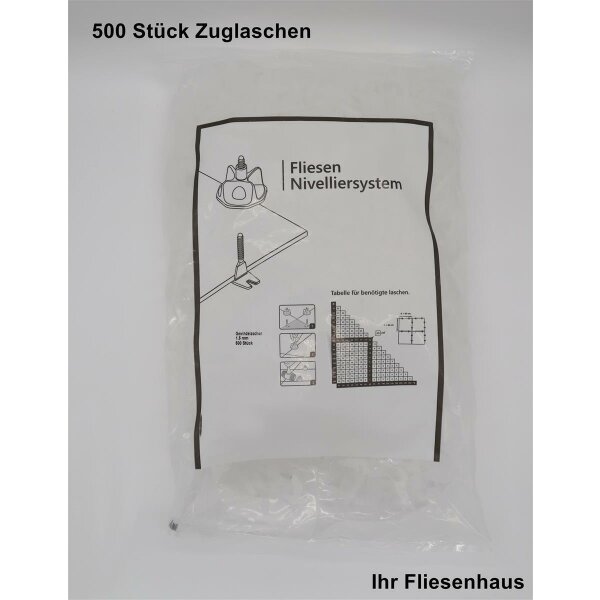 Codex LS2 Nivelliersystem Zuglaschen 500 St&uuml;ck 1,5 mm