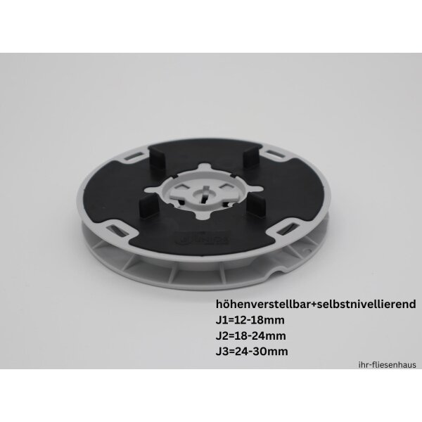 Stelzlager J1-J3 h&ouml;henverstellbar und selbstnivellierend 12-30mm, 4mm Fugenbreite Serie King Junior