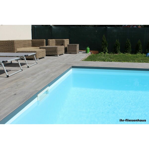 Terrassenabschluss Aluminium L&auml;nge 270 cm H&ouml;he 6,8 und 10cm Balkon Pool
