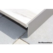 Abschluss-Profil Aluminium L&auml;nge 270 cm H&ouml;he 6,8 und 10cm Terrasse Balkon Pool