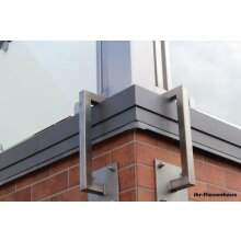 Abschluss-Profil Aluminium L&auml;nge 270 cm H&ouml;he 6,8 und 10cm Terrasse Balkon Pool
