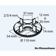 Stelzlager NM0 h&ouml;henverstellbar 15-25mm mit 4mm Fuge