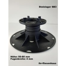 Stelzlager Plattenlager SB1 bis SB5, h&ouml;henverstellbar von 27-168mm mit 4mm Fugenbreite Eternoivica