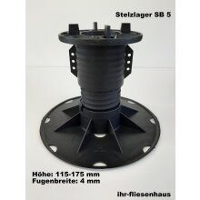 Stelzlager Plattenlager SB1 bis SB5, h&ouml;henverstellbar von 27-168mm mit 4mm Fugenbreite Eternoivica