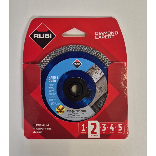Diamanttrennscheibe 125mm TVA Rubi Super Pro zum Feinsteinzeug schneiden
