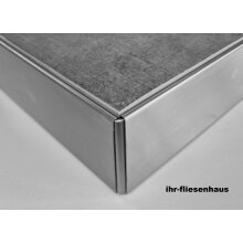 Terrassenabschluss Ecken Edelstahl geb&uuml;rstet H&ouml;he 6,8,10 und 12 cm Balkon Pool