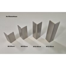 Terrassenabschluss Ecken Edelstahl geb&uuml;rstet H&ouml;he 6,8,10 und 12 cm Balkon Pool