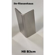 Terrassenabschluss Ecken Edelstahl geb&uuml;rstet H&ouml;he 6,8,10 und 12 cm Balkon Pool