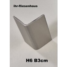Terrassenabschluss Ecken Edelstahl geb&uuml;rstet H&ouml;he 6,8,10 und 12 cm Balkon Pool 6cm