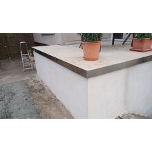 Abschlussprofil Edelstahl gebürstet Höhe 12-20cm Länge 200 cm  für Terrasse Balkon Pool Sonderanfertigung (10Tage Lieferzeit)