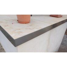 Abschlussprofil Edelstahl gebürstet Höhe 12-20cm Länge 200 cm  für Terrasse Balkon Pool Sonderanfertigung (10Tage Lieferzeit)