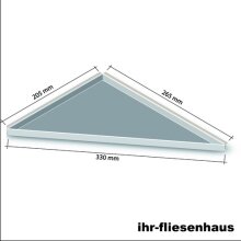 Edelstahl Ablage Duschablage 205/265 Dreieck Eckablage auch zum nachtr&auml;glichen Einbau / Einfliesen