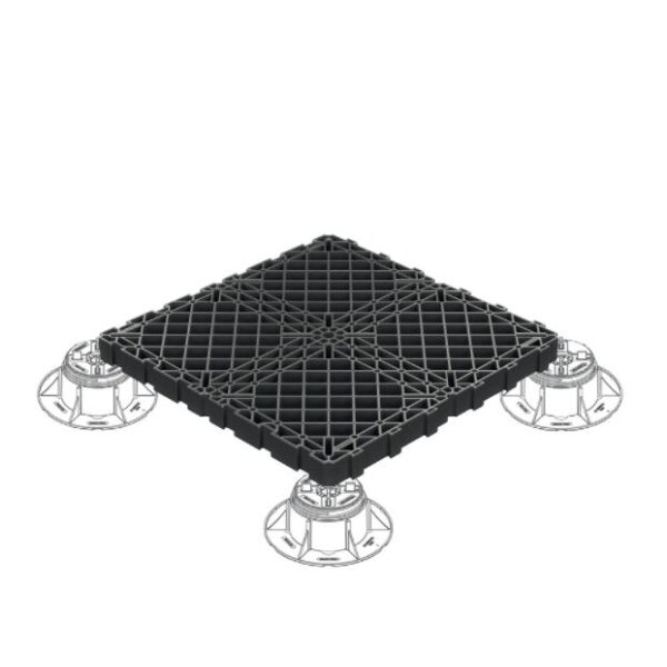 112 St&uuml;ck Doppelboden Durchbruchschutz GRF mit Gummiauflage zur Stelzlagerkonstruktion Eterno